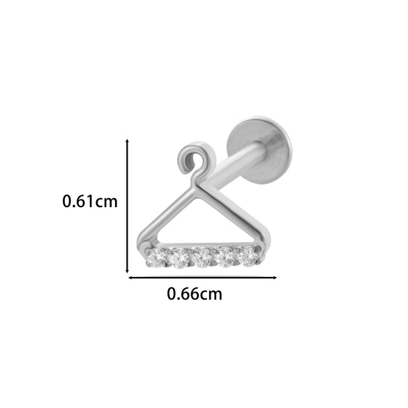 Women's Titanium Alloy Flower Pattern Electroplated Cartilage Puncture Earrings