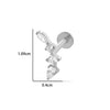 Women's Titanium Alloy Flower Pattern Electroplated Cartilage Puncture Earrings