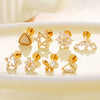 Women's Titanium Alloy Flower Pattern Electroplated Cartilage Puncture Earrings