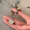 Women's Titanium Steel Alloy Cartoon Characters Electroplated Clavicle Necklace