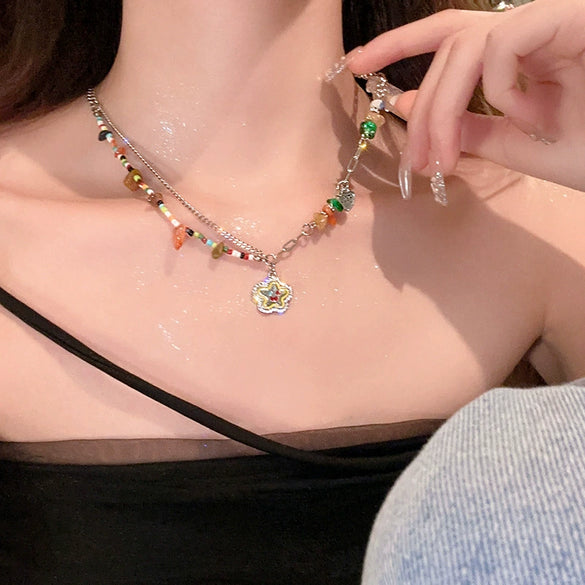 Women's Titanium Steel Alloy Cartoon Characters Electroplated Clavicle Necklace