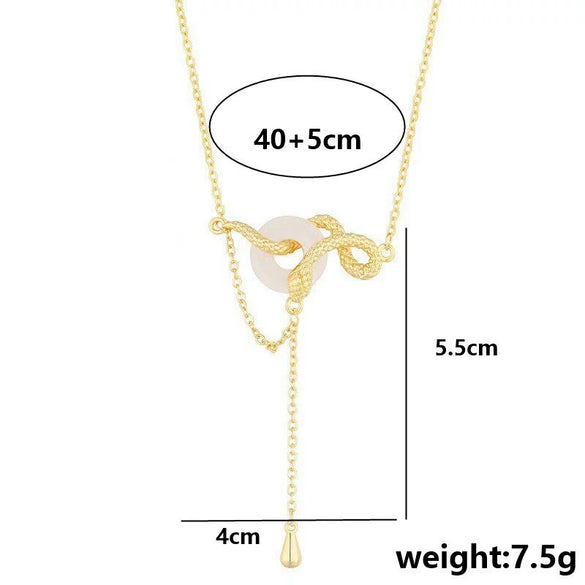 Women's Titanium Steel And Copper Cross Chain Geometric Pattern Electroplated Spirit Snake Safe Buckle Minimalist Necklace