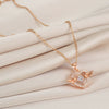 Women's Titanium Steel And Copper Fashionable Simple Smart Love Wings Geometric Pattern Cross Chain Necklace With Diamond Design