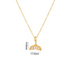 Women's Titanium Steel And Copper Fishtail Zircon Pendant Necklace With Mixed Gem Inlay And Electroplating Ochain Style Simple Design