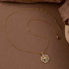 Women's Titanium Steel And Copper Flower Pendant Necklace With Electroplating And Cross Chain Style