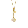 Women's Titanium Steel And Copper Fourleaf Clover Tassel Necklace With Letters Numbers Text Pattern Electroplated