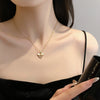 Women's Titanium Steel And Copper Geometric Bow Pendant Necklace With Real Gold Electroplated And Diamonds