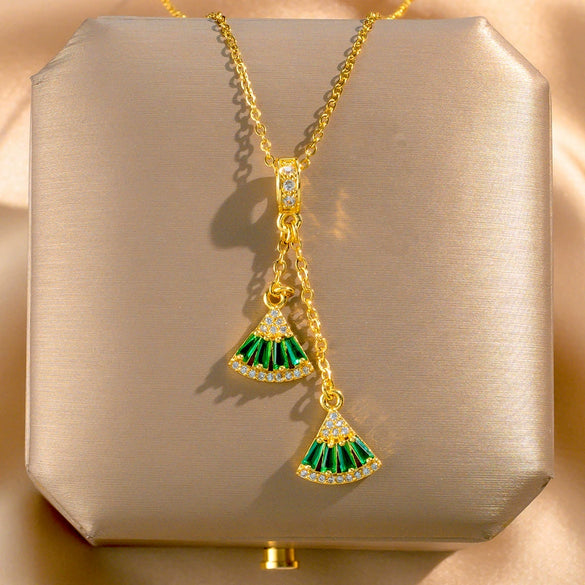 Women's Titanium Steel And Copper Geometric Fashion Simple Tassel Necklace