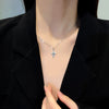 Women's Titanium Steel And Copper Geometric Pattern Cross Flower Light Luxury Fashion Trendy Clavicle Chain With Diamond Design