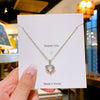 Women's Titanium Steel And Copper Geometric Pattern Threedimensional Love Pendant Necklace Set With Diamonds