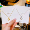 Women's Titanium Steel And Copper Geometric Pattern Threedimensional Love Pendant Necklace Set With Diamonds