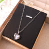 Women's Titanium Steel And Copper Geometric Pattern Threedimensional Love Pendant Necklace Set With Diamonds
