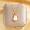 Women's Titanium Steel And Copper Geometric Pendant Necklace Set With Diamonds Light Luxury Style Cross Chain