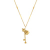 Women's Titanium Steel And Copper Gourd Geometric Pendant Necklace With Cross Chain Electroplating Simple Style