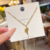 Women's Titanium Steel And Copper Gourd Geometric Pendant Necklace With Cross Chain Electroplating Simple Style