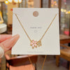 Women's Titanium Steel And Copper Gourd Geometric Pendant Necklace With Cross Chain Electroplating Simple Style