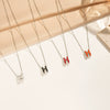 Women's Titanium Steel And Copper H Letter Pendant Necklace With Cross Chain And Electroplating Process