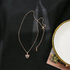 Women's Titanium Steel And Copper Light Luxury Geometric Animals Fox Pendant Cross Chain Necklace