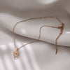 Women's Titanium Steel And Copper Light Luxury Geometric Animals Fox Pendant Cross Chain Necklace