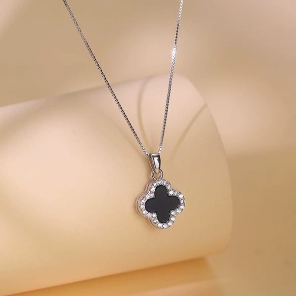 Women's Titanium Steel And Copper Necklace With Geometric And Heart Flower Bow Shapes Electroplated