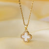 Women's Titanium Steel And Copper Necklace With Geometric And Heart Flower Bow Shapes Electroplated