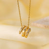 Women's Titanium Steel And Copper Necklace With Geometric And Heart Flower Bow Shapes Electroplated