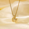 Women's Titanium Steel And Copper Necklace With Geometric And Heart Flower Bow Shapes Electroplated