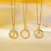 Women's Titanium Steel And Copper Necklace With Geometric And Heart Flower Bow Shapes Electroplated