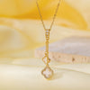 Women's Titanium Steel And Copper Necklace With Geometric And Heart Flower Bow Shapes Electroplated