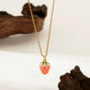 Women's Titanium Steel And Copper Necklace With Geometric And Heart Flower Bow Shapes Electroplated