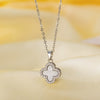Women's Titanium Steel And Copper Necklace With Geometric And Heart Flower Bow Shapes Electroplated