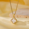 Women's Titanium Steel And Copper Necklace With Geometric And Heart Flower Bow Shapes Electroplated