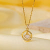 Women's Titanium Steel And Copper Necklace With Geometric And Heart Flower Bow Shapes Electroplated