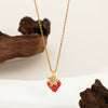 Women's Titanium Steel And Copper Necklace With Geometric And Heart Flower Bow Shapes Electroplated