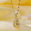 Women's Titanium Steel And Copper Necklace With Geometric And Heart Flower Bow Shapes Electroplated