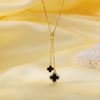 Women's Titanium Steel And Copper Necklace With Geometric And Heart Flower Bow Shapes Electroplated