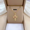 Women's Titanium Steel And Copper Necklace With Geometric Design And Diamond Microinlay