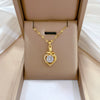 Women's Titanium Steel And Copper Necklace With Geometric Design And Diamond Microinlay