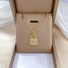 Women's Titanium Steel And Copper Necklace With Geometric Design And Diamond Microinlay