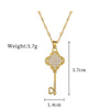 Women's Titanium Steel And Copper Necklace With Geometric Design And Diamond Microinlay