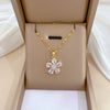 Women's Titanium Steel And Copper Necklace With Geometric Design And Diamond Microinlay