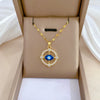 Women's Titanium Steel And Copper Necklace With Geometric Design And Diamond Microinlay