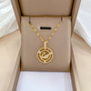 Women's Titanium Steel And Copper Necklace With Geometric Design And Diamond Microinlay