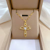 Women's Titanium Steel And Copper Necklace With Geometric Design And Diamond Microinlay