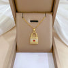 Women's Titanium Steel And Copper Necklace With Geometric Design And Diamond Microinlay
