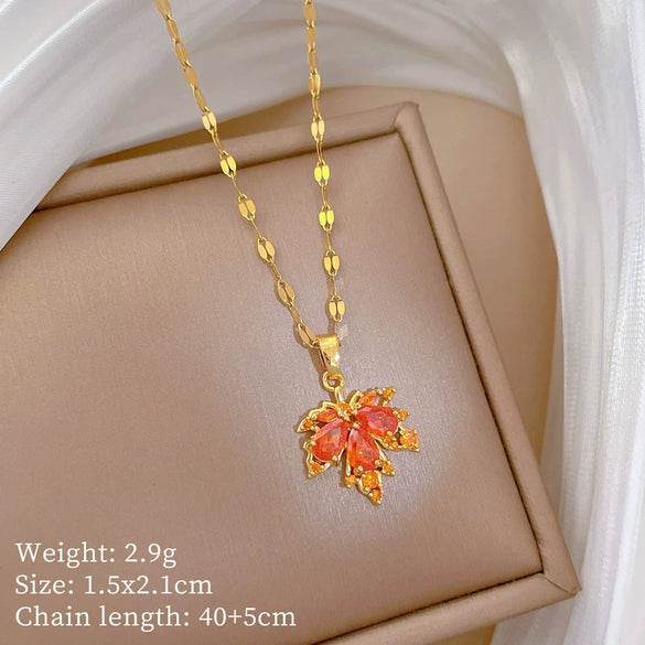 Women's Titanium Steel And Copper Necklace With Geometric Pattern And Electroplating Design
