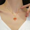 Women's Titanium Steel And Copper Necklace With Geometric Pattern And Electroplating Design
