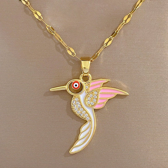 Women's Titanium Steel And Copper Necklace With Geometric Pattern And Electroplating Treatment