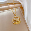 Women's Titanium Steel And Copper Necklace With Geometric Pattern And Electroplating Treatment