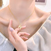 Women's Titanium Steel And Copper Necklace With H Letter Pendant Electroplated Trendy Fine Jewelry